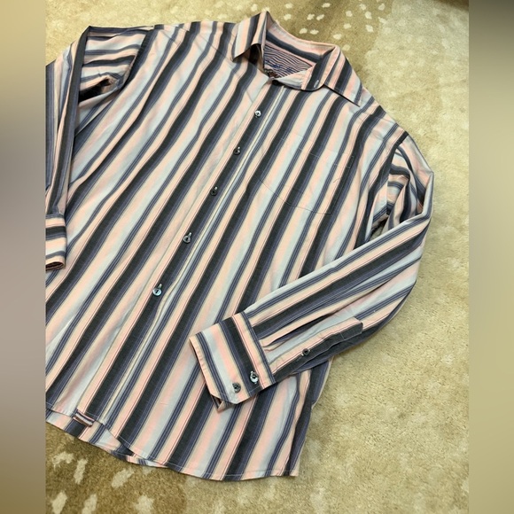 Bugatchi uomo rainbow striped button down men’s long sleeve size large - Picture 2 of 13